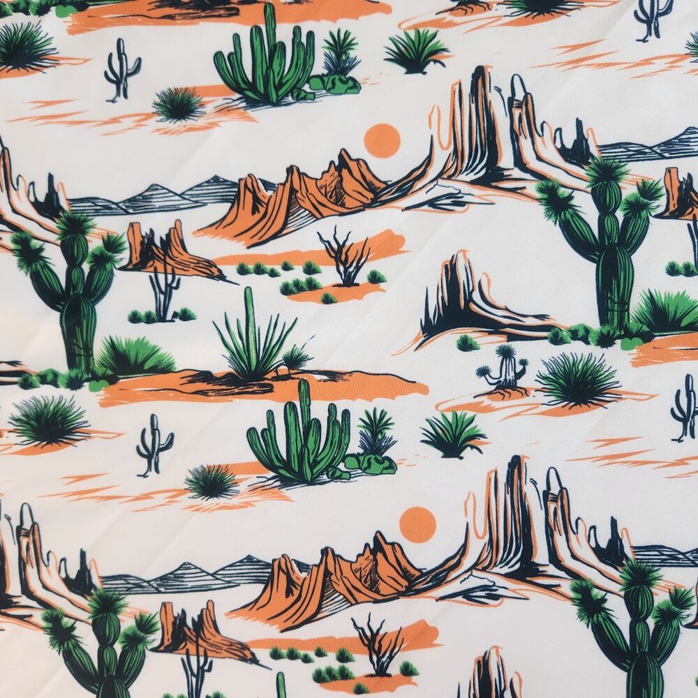 NEW Silky Satin Scarf Bandana Neckerchief Cactus Desert Western - Picture 2 of 3